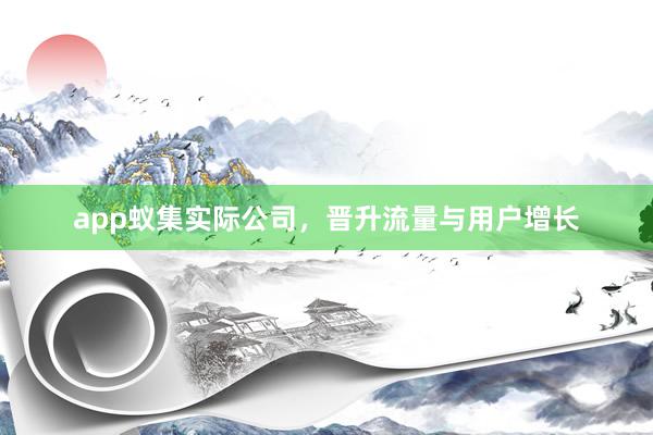 app蚁集实际公司，晋升流量与用户增长
