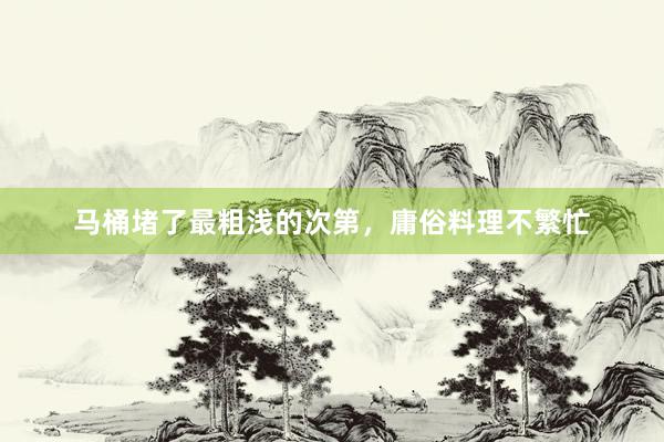 马桶堵了最粗浅的次第，庸俗料理不繁忙