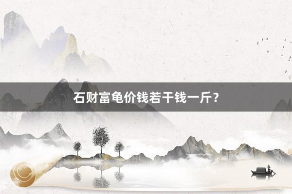 石财富龟价钱若干钱一斤？