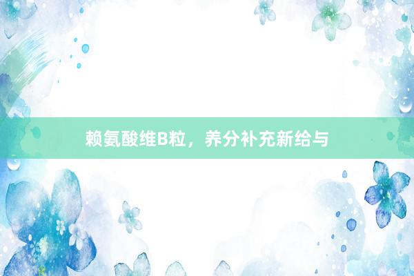 赖氨酸维B粒，养分补充新给与